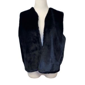 The Limited Y2K Navy Blue Faux Fur Vest Size Medium
